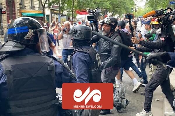 زد و خورد موافقان و مخالفان محدودیت‌های کرونایی در فرانسه 