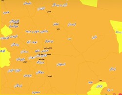 ۲۰ شهر اصفهان در وضعیت نارنجی کرونا قرار گرفت/۴ شهر در وضعیت زرد