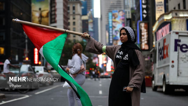 تظاهرات در نیویورک در حمایت از فلسطینیان
