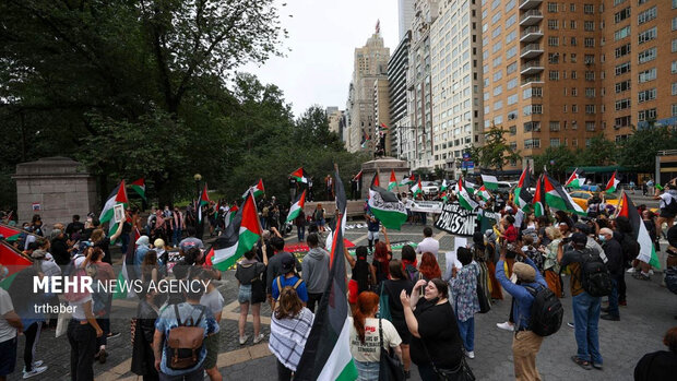 تظاهرات در نیویورک در حمایت از فلسطینیان