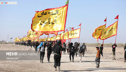 Iraqi Arbaeen pilgrims en route to Karbala