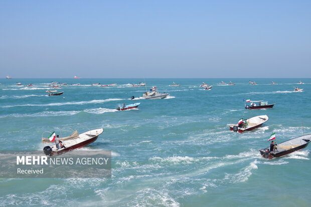 Maritime authority parade in Persian Gulf waters