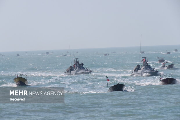 Maritime authority parade in Persian Gulf waters