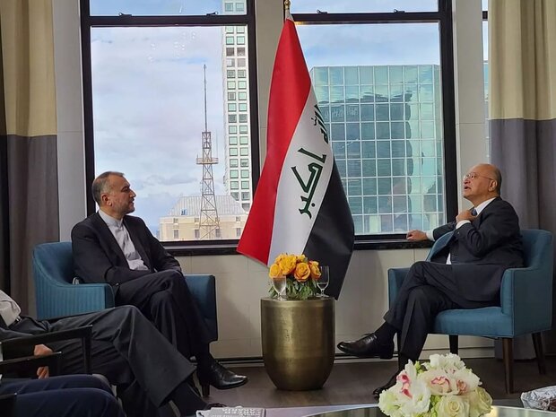 امیر عبداللهیان با رئیس جمهور عراق دیدار کرد