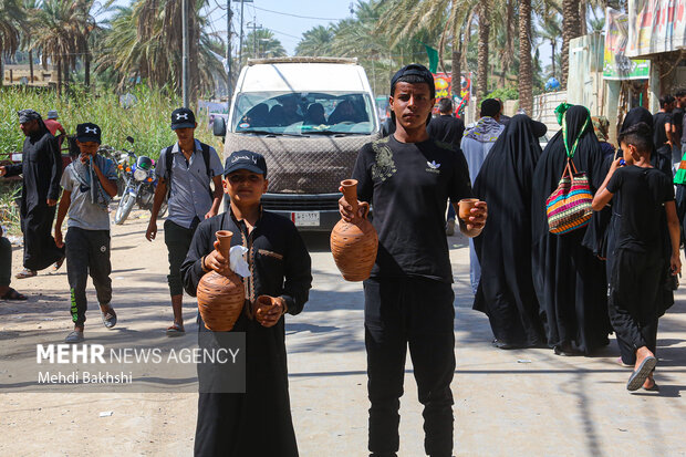 Pilgrims trekking towards Karbala
