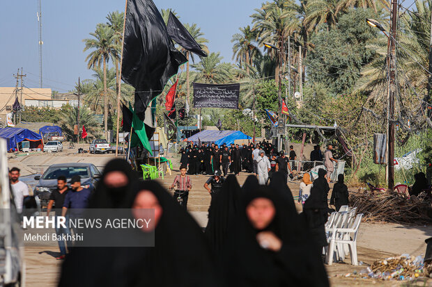 Pilgrims trekking towards Karbala
