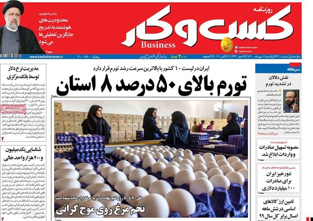 روزنامه‌های اقتصادی یکشنبه ۱۱ مهر ۱۴۰۰