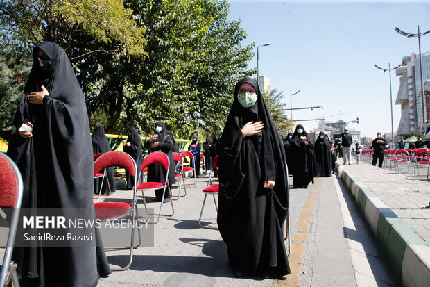 مراسم عزاداری رحلت پیامبر (ص) و شهادت امام حسن (ع) در میدان صادقیه تهران