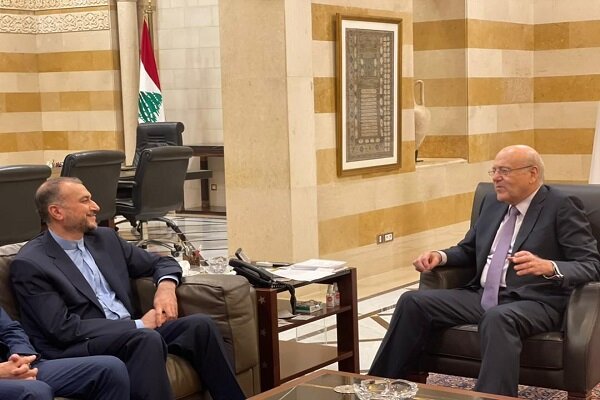 ایرانی وزیر خارجہ امیر عبداللہیان کی لبنان کے وزیر اعظم سے ملاقات