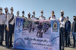 رزمایش موتورسیکلت سواران قانونمند در شرق استان تهران برگزار شد