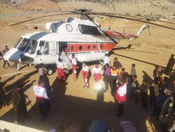 Distributing aid in quake-hit Andika