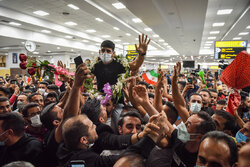 استقبال از افتخار آفرینان کشتی در فرودگاه شیراز