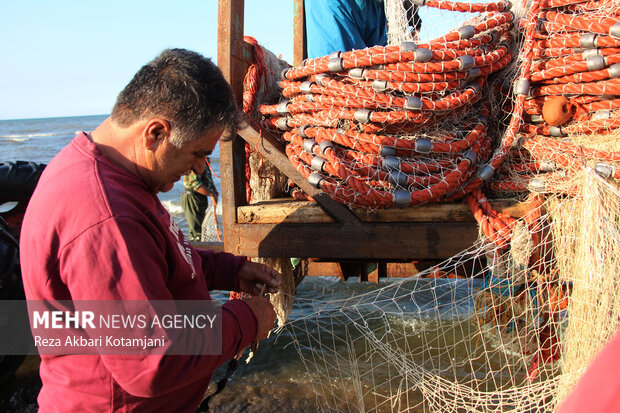 Fisherman in Gilan prov. in 1st day of fishing season
