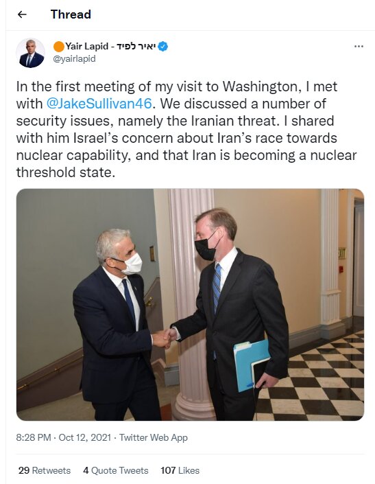 درباره «ایران» با مشاور امنیت ملی بایدن گفتگو کردم