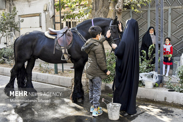 نمایش رژه یگان اسب سوار در روز پنجشنبه 22 مهر 1400 از امام زاده عبد الله (ع) شهر ری تا حرم حضرت عبدالعظیم حسین (ع) برگزار شد 