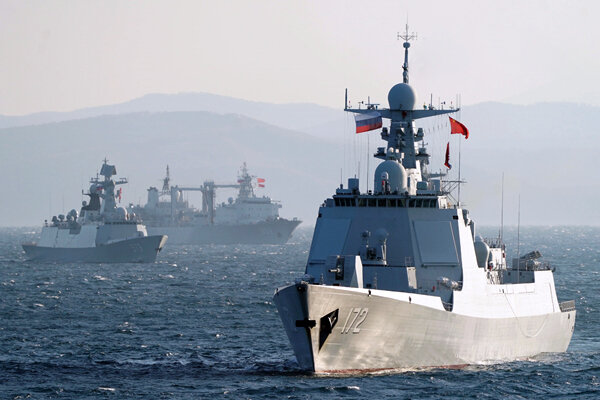 روسیه و چین در دریای عرب رزمایش مشترک دریایی برگزار کردند