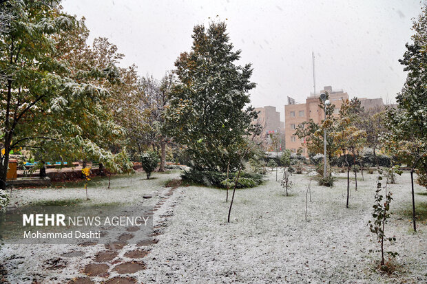 بارش اولین برف پائیزی در اردبیل