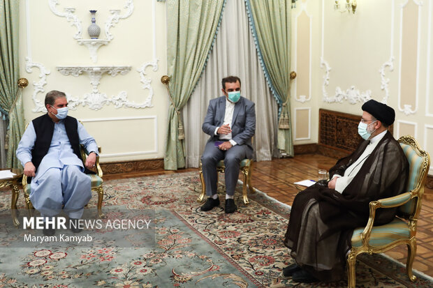 شاه محمود قریشی وزیر امور خارجه پاکستان با  سید ابراهیم رئیسی رئیس جمهور ایران دیدار و گفتگو کرد