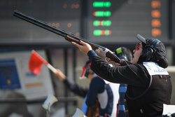 Clay pigeon shooting competition in Tehran