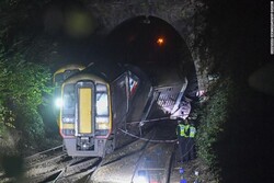Train collision in southwest Britain injures several people
