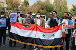 وقفة تضامنية نظّمّها اتحاد طلاب اليمن في إيران دعماً للوزير قرداحي