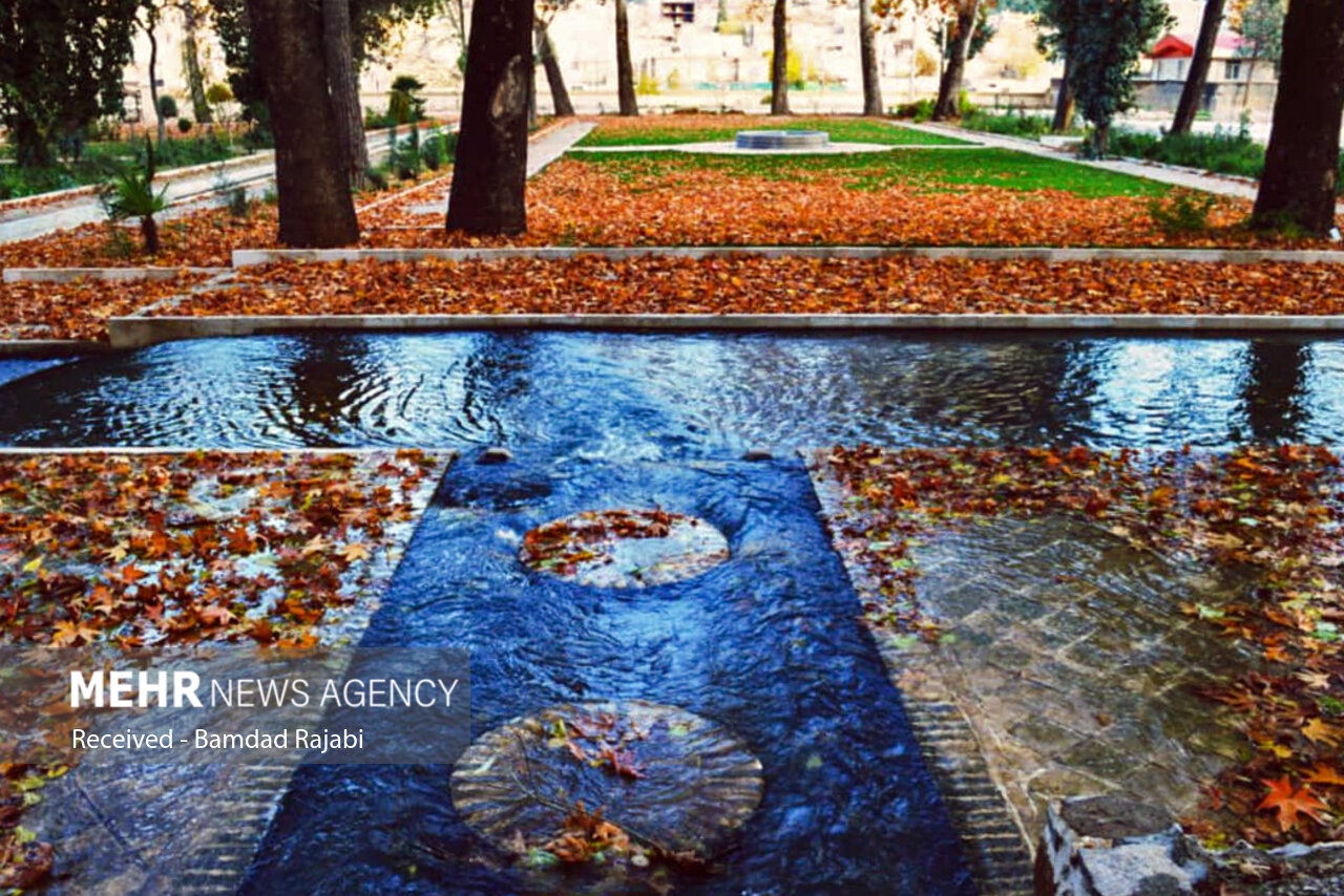 Beauties of autumn at historic Golestan garden in Khorramabad