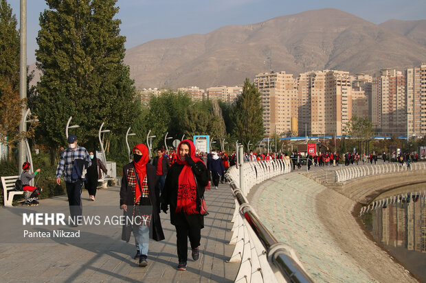 Families in Tehran take a free walking tour