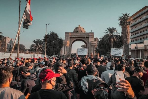 مردم عراق در مقابل «منطقه سبز» بغداد تظاهرات کردند