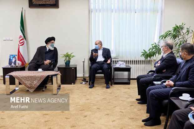 دیدار احمد وحیدی وزیر کشور با آیت‌الله سید محمدمهدی حسینی‌همدانی