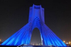 Azadi Tower turns blue in commemoration of Diabetes Day