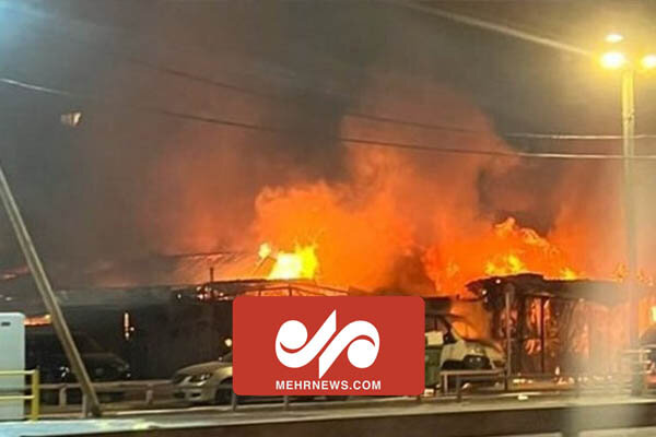 تصاویری از آتش‌سوزی بزرگ در جنوب تل‌آویو 