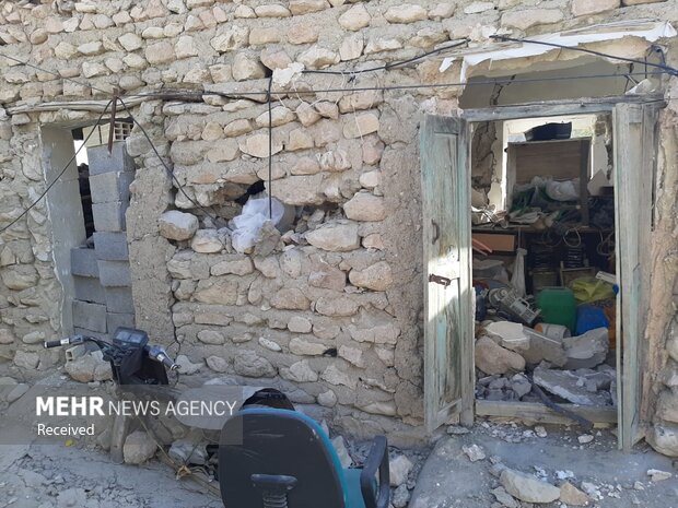 خسارات زلزله در روستای فین هرمزگان