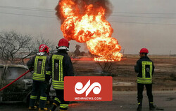 آتش سوزی در خط لوله گاز مارون خوزستان مهار شد