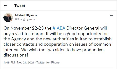 واکنش روسیه به سفر مدیرکل آژانس بین‌المللی انرژی اتمی به تهران