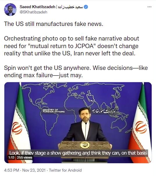 Unlike US, Iran never left JCPOA: Iran FM spokesman