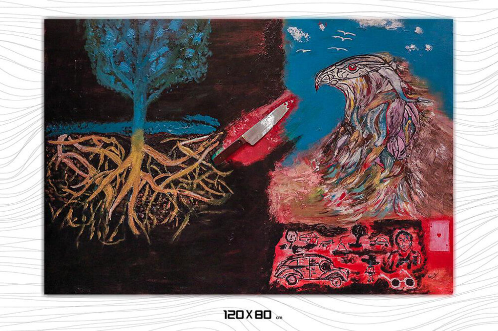 نقاشی‌های مسعود کیمیایی روی دیوار می‌رود/ چاقوهایی روی بوم