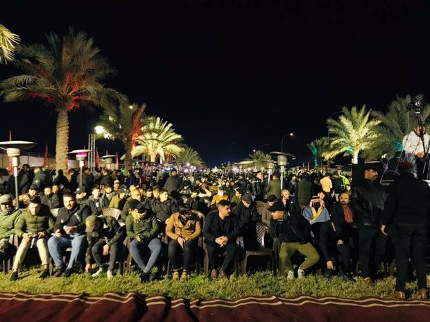 جمهور المقاومة يتوافد الى مكان الجريمة الأمريكية على طريق مطار بغداد + صور