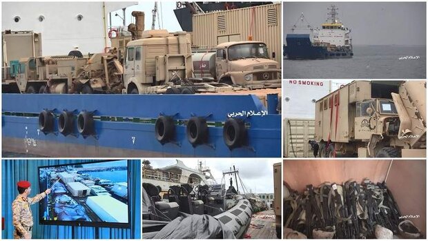 القوات المسلحة تكشف مشاهد توثق عملية نقل الأسلحة في سفينة الشحن العسكرية الإماراتية
