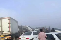 سرعت کمپرسی دلیل تصادف زنجیره ای ۱۱ خودرو در سوادکوه