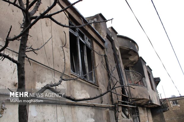 خرابی های حادثه انفجار تانکر سوخت در حسین آباد سنندج
