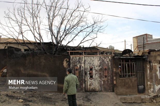 خرابی های حادثه انفجار تانکر سوخت در حسین آباد سنندج