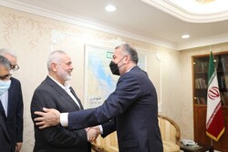 FM Amir-Abdollahian meets with Palestine's Haniyeh in Qatar