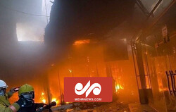 آتش سوزی یک مرکز توزیع سیلندر گاز در ورامین