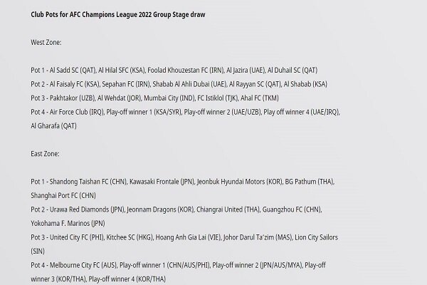 2022 AFC Champions League - Sepahan & Foulad - PFDC : Best Hangout for  Iranian Football Fans