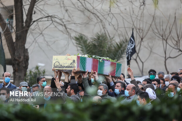 پیکر دو شهید گمنام در وزارت کشور تشییع شد