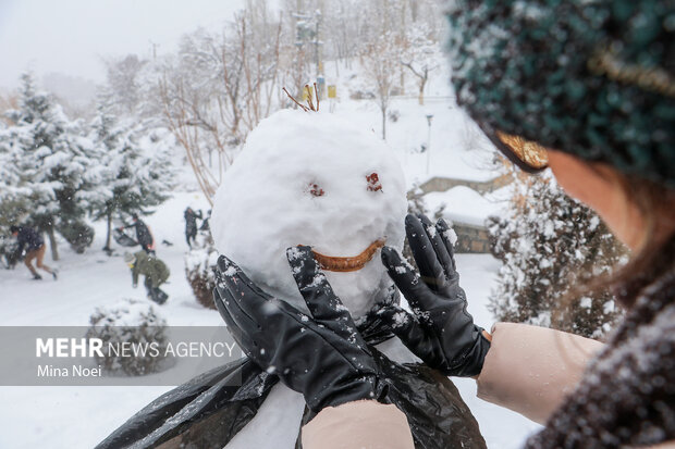 Snow brings joy to people in Tabriz

