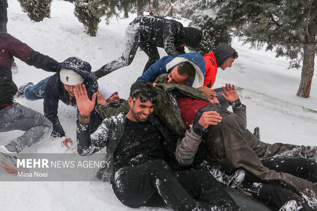 Snow brings joy to people in Tabriz
