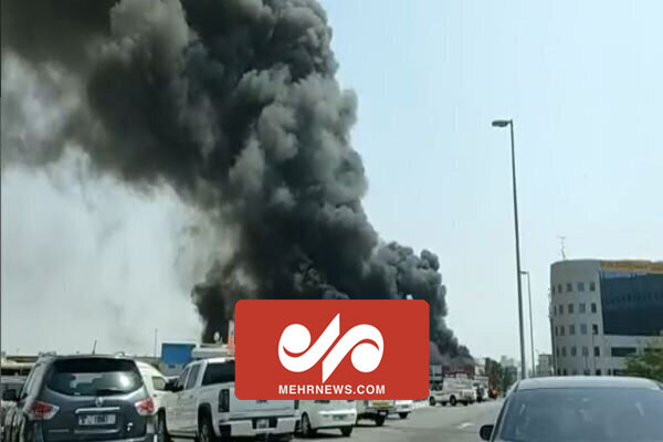 تصاویری از آتش سوزی در ابوظبی در پی حمله پهپادی نیروهای یمنی