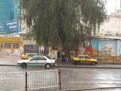 بارش سیل آسای باران در شهر محمدیار نقده/مردم مراقب باشند