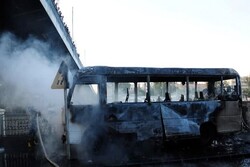 حمله تروریستی به اتوبوس ارتش سوریه در تدمر
